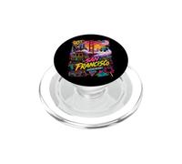 Retro 90s San Francisco California Skyline City By The Bay PopSockets PopGrip for MagSafe