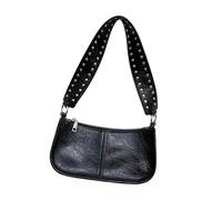 Retro 90s Styles Rivets Studded Women's Crossbody Bag PU Leather Underarm Handbag With Adjustable Strap For Everyday Use Stylish Women's Bag