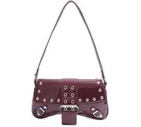 Retro 90s Styles Women ’ s Studded Shoulder Bag PU Leather Fashion Handbag Casual Armpit Purse for Various Occasion Party Date Bag