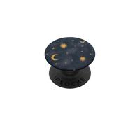 Retro 90s Sun Moon Stars Celestial Pattern PopSockets Adhesive PopGrip