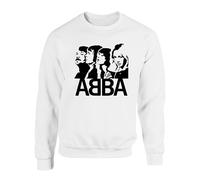 Retro ABBA Vintage Music Sweatshirt - Classic Pop Disco Band Fan Jumper - 70s Style Concert Gift for Men Women - ABBA Lover Top(L, White)