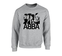 Retro ABBA Vintage Music Sweatshirt - Classic Pop Disco Band Fan Jumper - 70s Style Concert Gift for Men Women - ABBA Lover Top(L, Heather Grey)