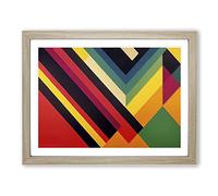 Retro Abstract Art H1022 Framed Print for Living Room Bedroom Home Office Décor, Wall Art Picture Ready to Hang, Oak A3 Frame (46 x 34 cm)