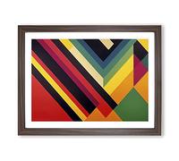Retro Abstract Art H1022 Framed Print for Living Room Bedroom Home Office Décor, Wall Art Picture Ready to Hang, Walnut A3 Frame (46 x 34 cm)