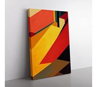 Retro Abstract Art No.4 Canvas Wall Art Print Ready to Hang, Framed Picture for Living Room Bedroom Home Office Décor, 50x35 cm (20x14 Inch)