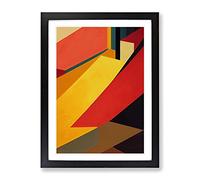 Retro Abstract Art No.4 Framed Print for Living Room Bedroom Home Office Décor, Wall Art Picture Ready to Hang, Black A3 Frame (34 x 46 cm)