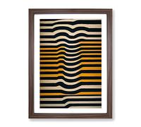 Retro Abstract Art No.5 Framed Print for Living Room Bedroom Home Office Décor, Wall Art Picture Ready to Hang, Walnut A3 Frame (34 x 46 cm)