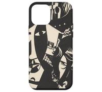 Retro Abstract Black and White Sailor Ship Faces Maria Art Case for iPhone 12 mini