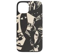 Retro Abstract Black and White Sailor Ship Faces Maria Art Case for iPhone 13