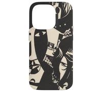 Retro Abstract Black and White Sailor Ship Faces Maria Art Case for iPhone 14 Pro
