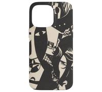 Retro Abstract Black and White Sailor Ship Faces Maria Art Case for iPhone 14 Pro Max