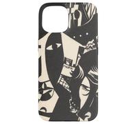 Retro Abstract Black and White Sailor Ship Faces Maria Art Case for iPhone 15