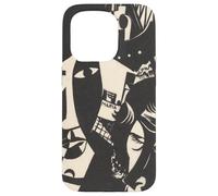 Retro Abstract Black and White Sailor Ship Faces Maria Art Case for iPhone 15 Pro
