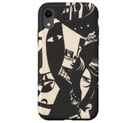 Retro Abstract Black and White Sailor Ship Faces Maria Art Case for iPhone XR