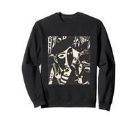 Retro Abstract Black and White Sailor Ship Faces Maria Art Sweatshirt