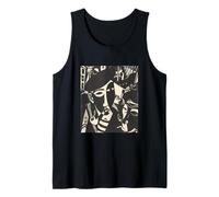 Retro Abstract Black and White Sailor Ship Faces Maria Art Tank Top