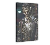 Retro Abstract Dark Gothic Zombie Gentleman Art Print Canvas Poster Bedroom Decor Landscape Office Room Decor Gift 16x24inch(40x60cm)