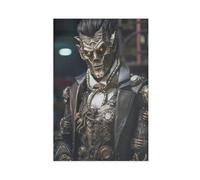Retro Abstract Dark Gothic Zombie Gentleman Art Print Canvas Poster Wall Art Decor Print Picture Paintings for Living Room Bedroom Decoration 24x36inch(60x90cm)