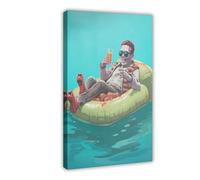 Retro Abstract Dark Gothic Zombie Ship Drinking Art Print Canvas Poster Bedroom Decor Landscape Office Room Decor Gift 12x18inch(30x45cm)