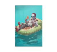 Retro Abstract Dark Gothic Zombie Ship Drinking Art Print Canvas Poster Bedroom Decor Landscape Office Room Decor Gift 12x18inch(30x45cm)