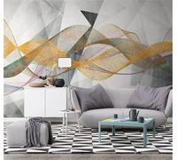 Retro Abstract Geometric Colour Lines 3D Wallpaper Easy Install Feature Office Living Room Sofa Bedroom TV Background Wall Decoration-350cm×256cm