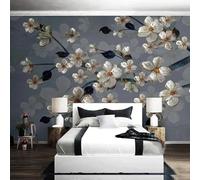 Retro Abstract Hand Drawn Floral Art Modern 3D Wallpaper Premium Textured Silk Neutral Tones Material Ideal for Living Room Bedroom-430cm×300cm