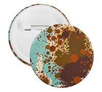 Retro Abstract Messy Rust Color Badge Metal Round Pins, Lightweight Brooch for Backpack, Fashion Button Pins Badge for Shirts, Jackets, Shawl Coat, Unisex, 12PCS, Tinplate, metal round pins