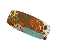 Retro Abstract Messy Rust Color Headbands for Women & Men Sports Headband, Fits All Head Sizes, Ultra Absorbent & Non-Slip Sweatband for Running, Yoga, Gym