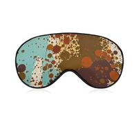 Retro Abstract Messy Rust Color Sleep Mask with Adjustable Strap, Breathable Sleep Masks for Women Men, Soft Eye Mask for Side Sleepers, Travel, Office Nap, Airplane & Blocking Light