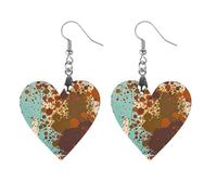 Retro Abstract Messy Rust Color Wooden Earrings for Women, Vintage Elegant Wood Jewelry, Lightweight Earrings for Wedding, Party, Everyday Jewelry Gift, Love, Wood, wood