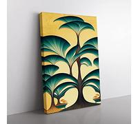 Retro Abstract Tree No.3 Canvas Wall Art Print Ready to Hang, Framed Picture for Living Room Bedroom Home Office Décor, 60x40 cm (24x16 Inch)