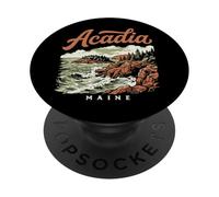 Retro Acadia National Park Vintage Style Maine Shore PopSockets Adhesive PopGrip