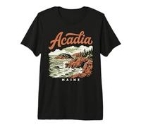 Retro Acadia National Park Vintage Style Maine Shore Premium T-Shirt