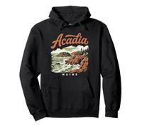 Retro Acadia National Park Vintage Style Maine Shore Pullover Hoodie