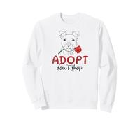 Retro Adopt Don't Shop, cute pup with rose, cute Dog rescue Sweatshirt