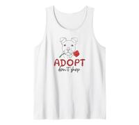 Retro Adopt Don't Shop, Cute pup with Rose, Cute Dog Rescue Tank Top