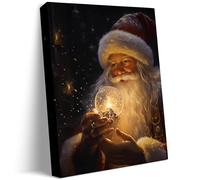 Retro Adult Puzzle 1000 Pieces Santa Claus Holiday with Santa Claus Holding a Glowing Snowball Christmas