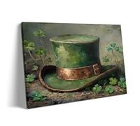 Retro Adult Puzzle 1000 Pieces St. Patrick's Day Green Leprechaun Hat and Shamrock Lucky Clover St. Patrick's Day Items St. Patrick's Day Celebration Country Festival