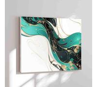 Retro Adult Puzzle 500 Pieces Abstract Green Gold and White Holiday Fun and Modern Summer Home Decor