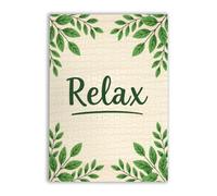 Retro Adult Puzzle 500 Pieces Relax Sign Green Leaf Canvas Wall Art Oil Painting Watercolor Family Fun and Casual Beginner Puzzles Educational