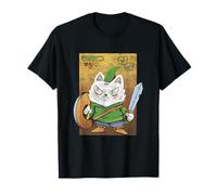 Retro Adventure Quest Medieval Warrior Cat Hero Apparel T-Shirt