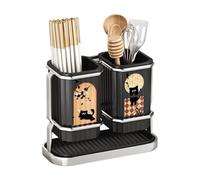Retro Aesthetic Cutter Block Chopstick Holder Integrated Design Sturdy Construction for Modern Small Kitchen Organization Multipurpose Cutter Holder Chopstick Organizers
