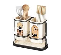 Retro Aesthetic Cutter Block Chopstick Holder Integrated Design Sturdy Construction for Modern Small Kitchen Organization Multipurpose Cutter Holder Chopstick Organizers