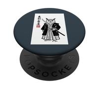 Retro Aesthetic Japanese Ink Brush Samurai Warrior Barn Owl PopSockets Adhesive PopGrip