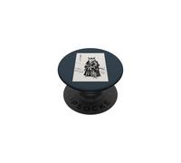Retro Aesthetic Japanese Ink Brush Sumi-e Warrior Barn Owl PopSockets Adhesive PopGrip