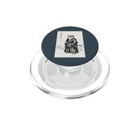 Retro Aesthetic Japanese Ink Brush Sumi-e Warrior Barn Owl PopSockets PopGrip for MagSafe