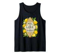 Retro Aesthetic Lemons Citrus Fruit Floral Funny Summer Pun Tank Top
