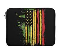 Retro African American Flag Laptop Case Sleeve Bag 15inch Durable Shockproof Protective Computer Carrying Cover Briefcase