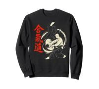 Retro Aikido Martial Arts Japanese Kanji Throw Sweatshirt