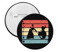 Retro Aikido Martial Round Lapel Pin Badges Backpack Pins Brooch for Hats Clothing Decorations 1PCS